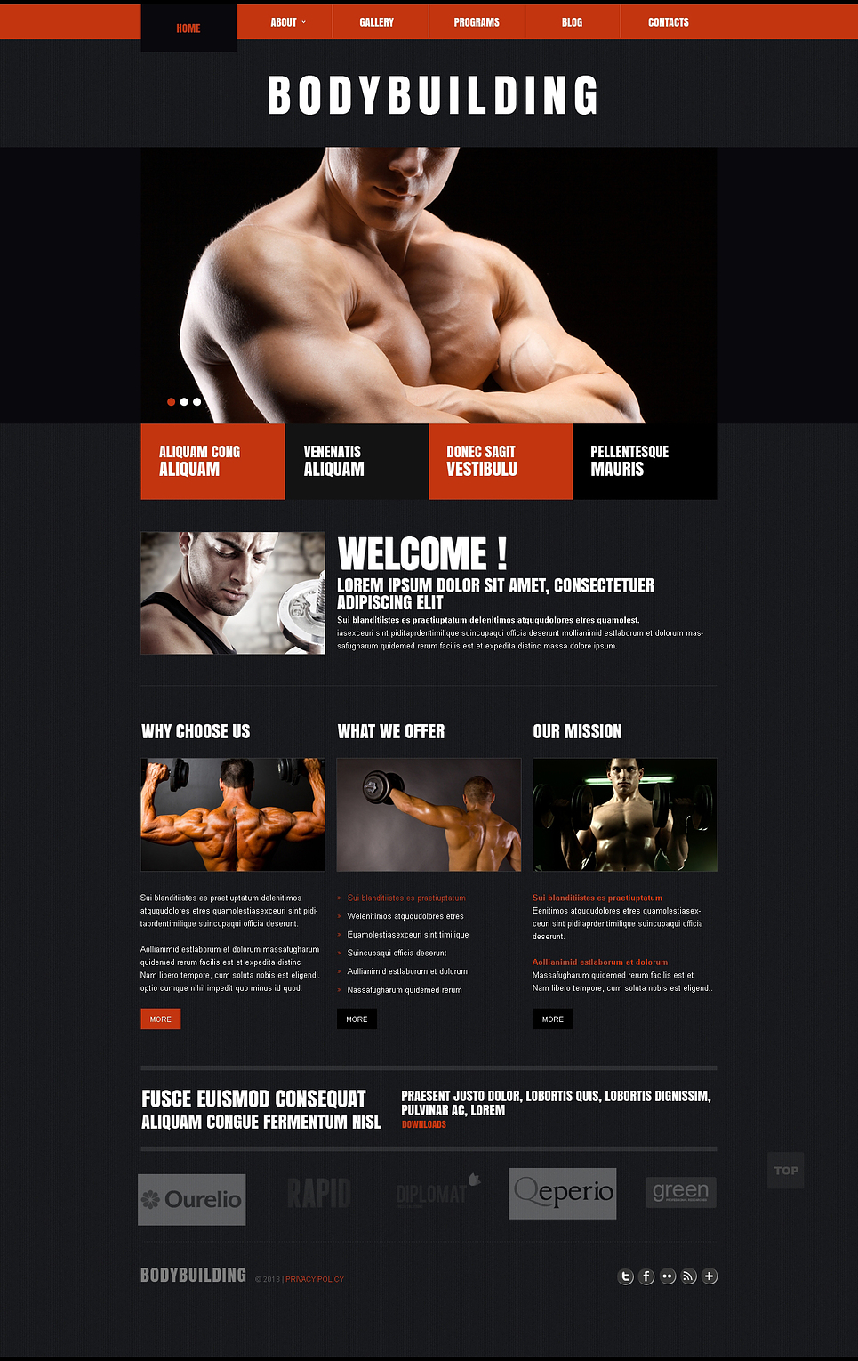 Bodybuilding Responsive Joomla Template 45502