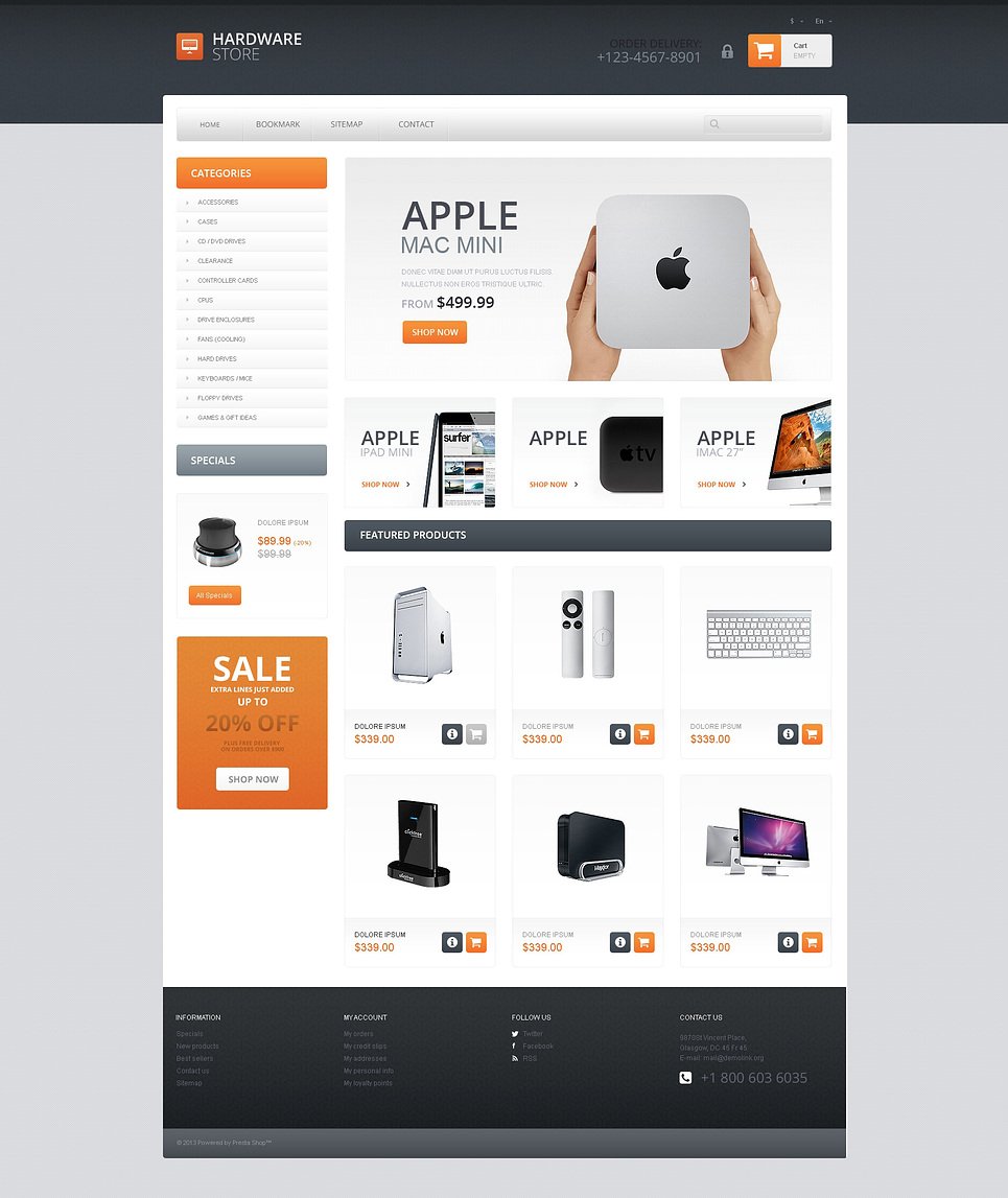 Computer Hardware PrestaShop Theme New Screenshots BIG