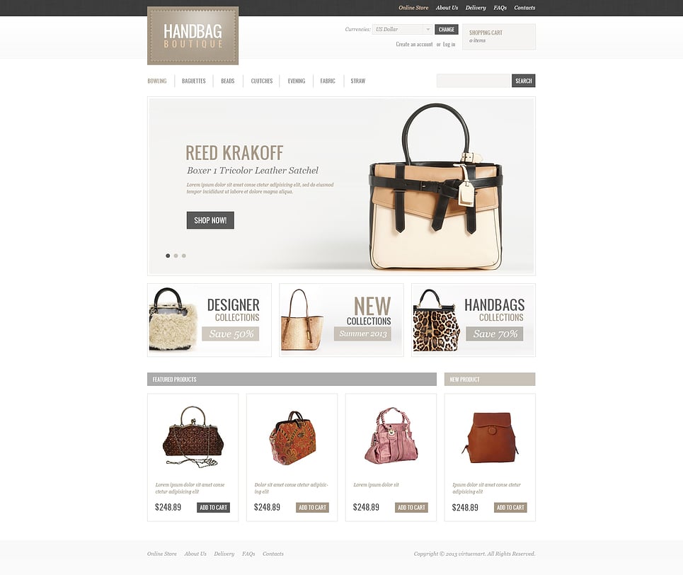 Handbag Boutique VirtueMart Template New Screenshots BIG