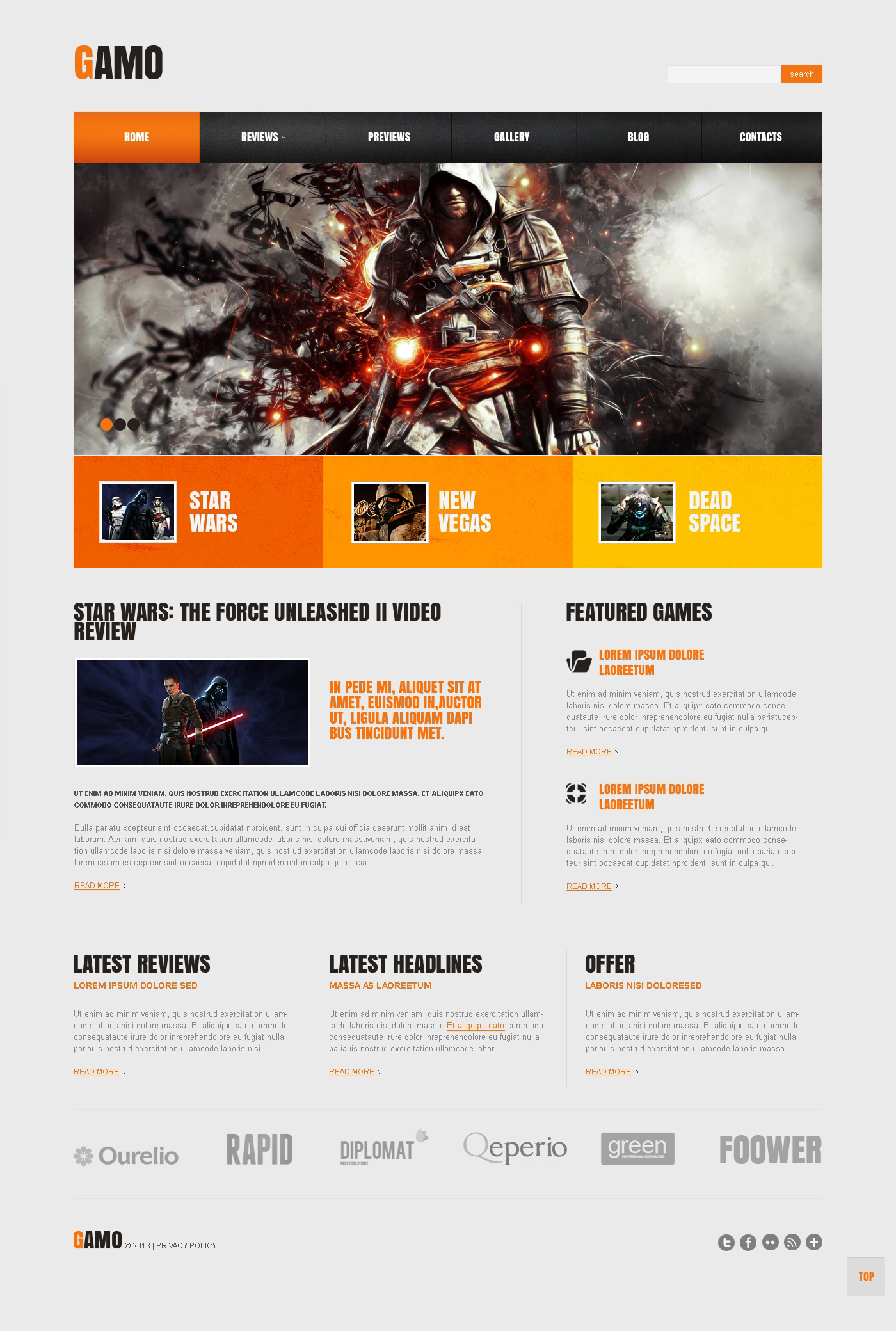 Modello WordPress Responsive #45518 per Un Sito di Portale di Giochi - screenshot