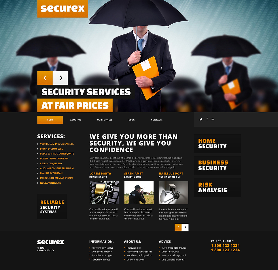 Security Responsive WordPress Theme #45546