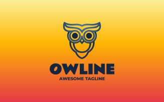 Owl Line Art Logo Template 2