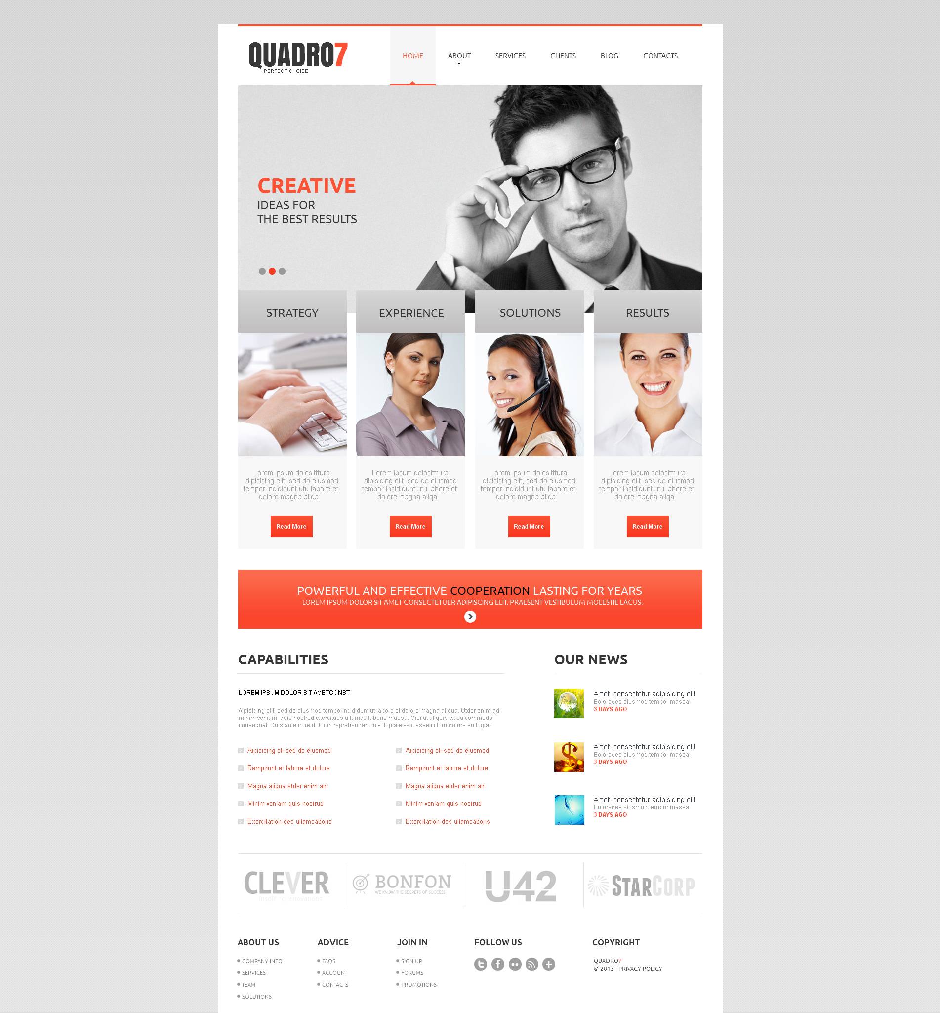 Template company. Team Card Design website.