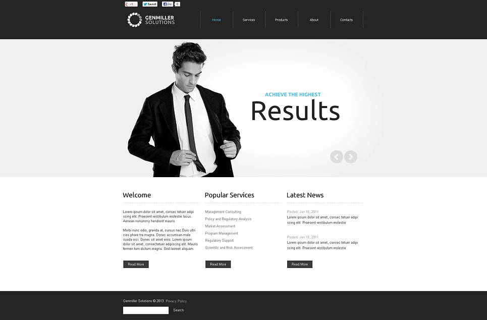 Accounting Website Flash CMS Template New Screenshots BIG