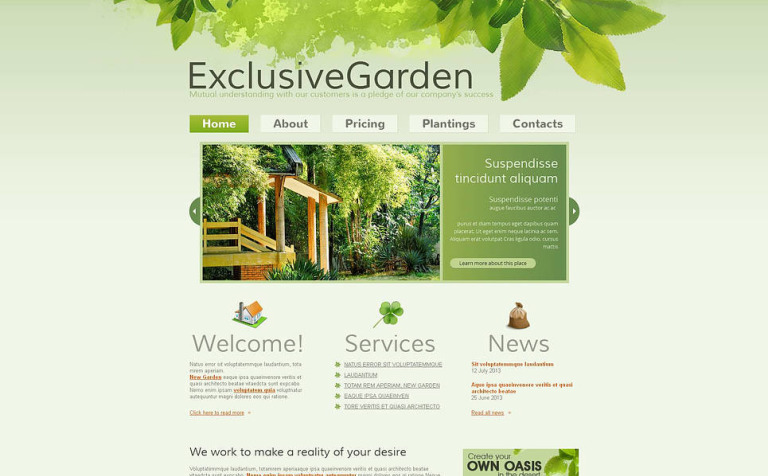 Garden Design Premium Moto CMS HTML Template Big Screenshot Garden Design Moto CMS HTML Template New Screenshots BIG