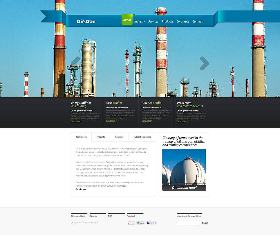 Gas & Oil Flash CMS Template New Screenshots BIG