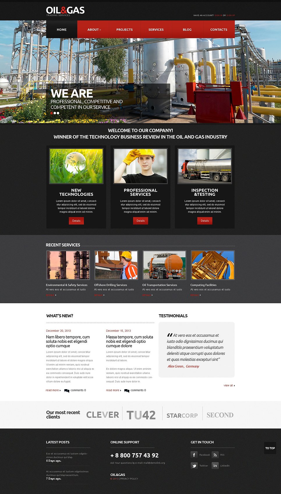 Gas & Oil Responsive Website Template New Screenshots BIG