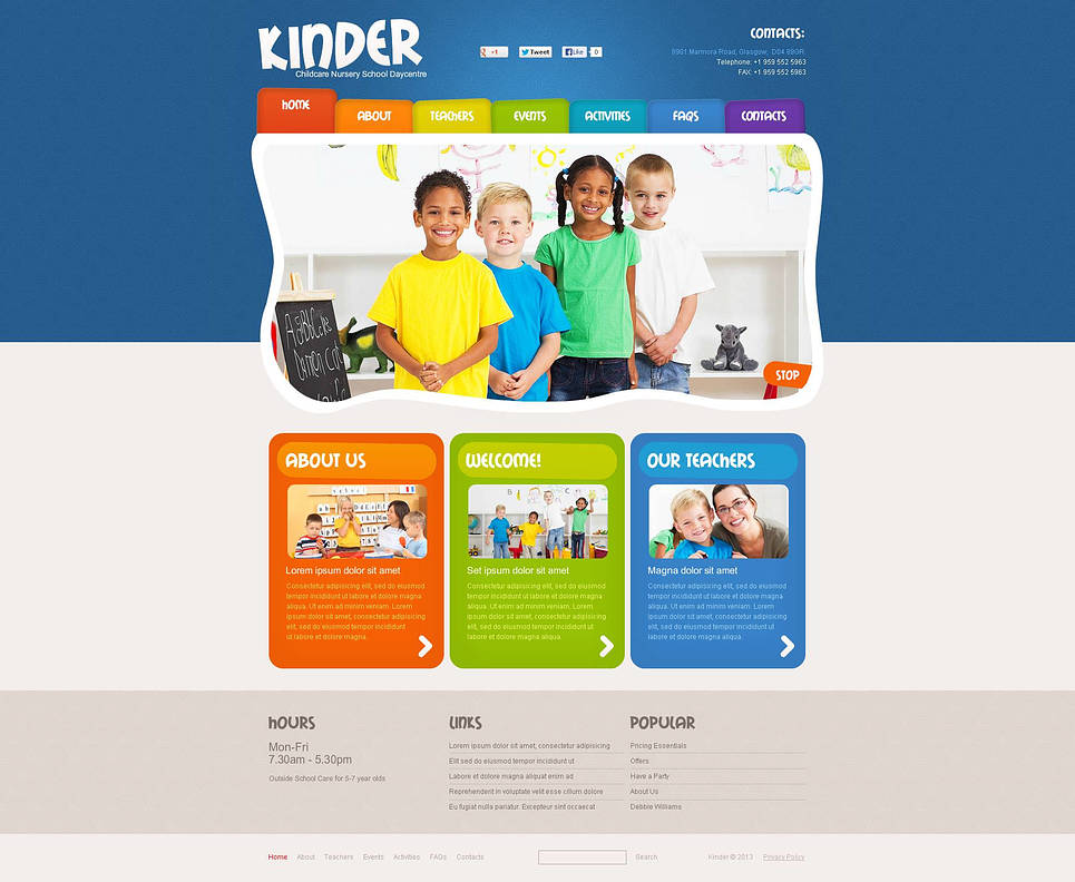 Kids Center Flash CMS Template New Screenshots BIG