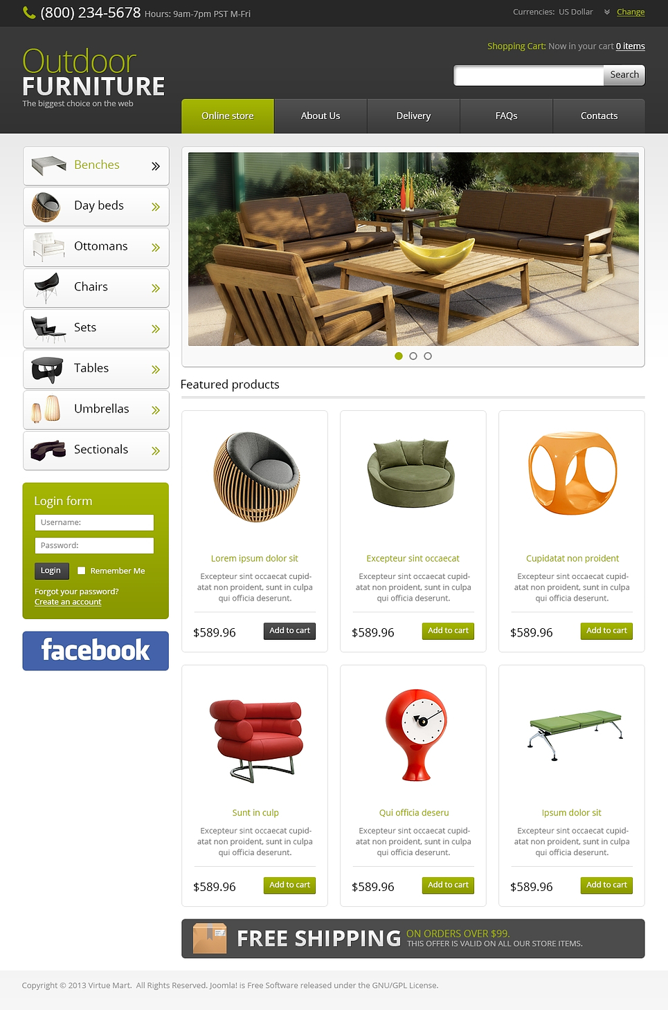 Outdoor Furniture VirtueMart Template New Screenshots BIG