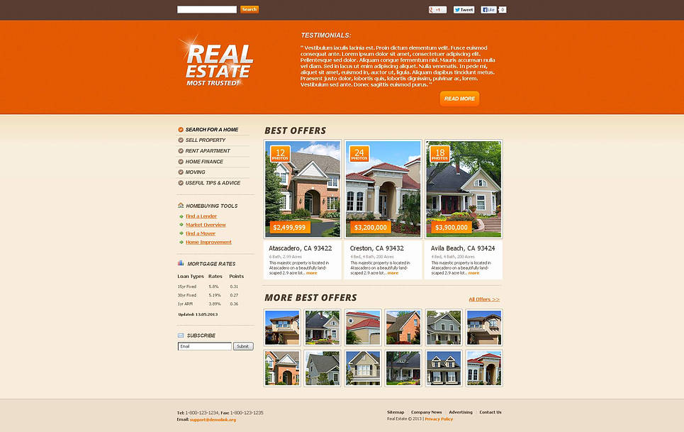 Real Estate Agency Flash CMS Template New Screenshots BIG