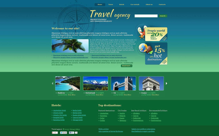Travel Agency Premium Flash CMS Theme Big Screenshot Travel Agency Flash CMS Template New Screenshots BIG