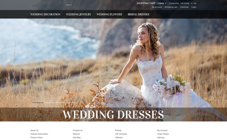 Wedding Dresses ZenCart Theme Big Screenshot Wedding Dresses ZenCart Template New Screenshots BIG