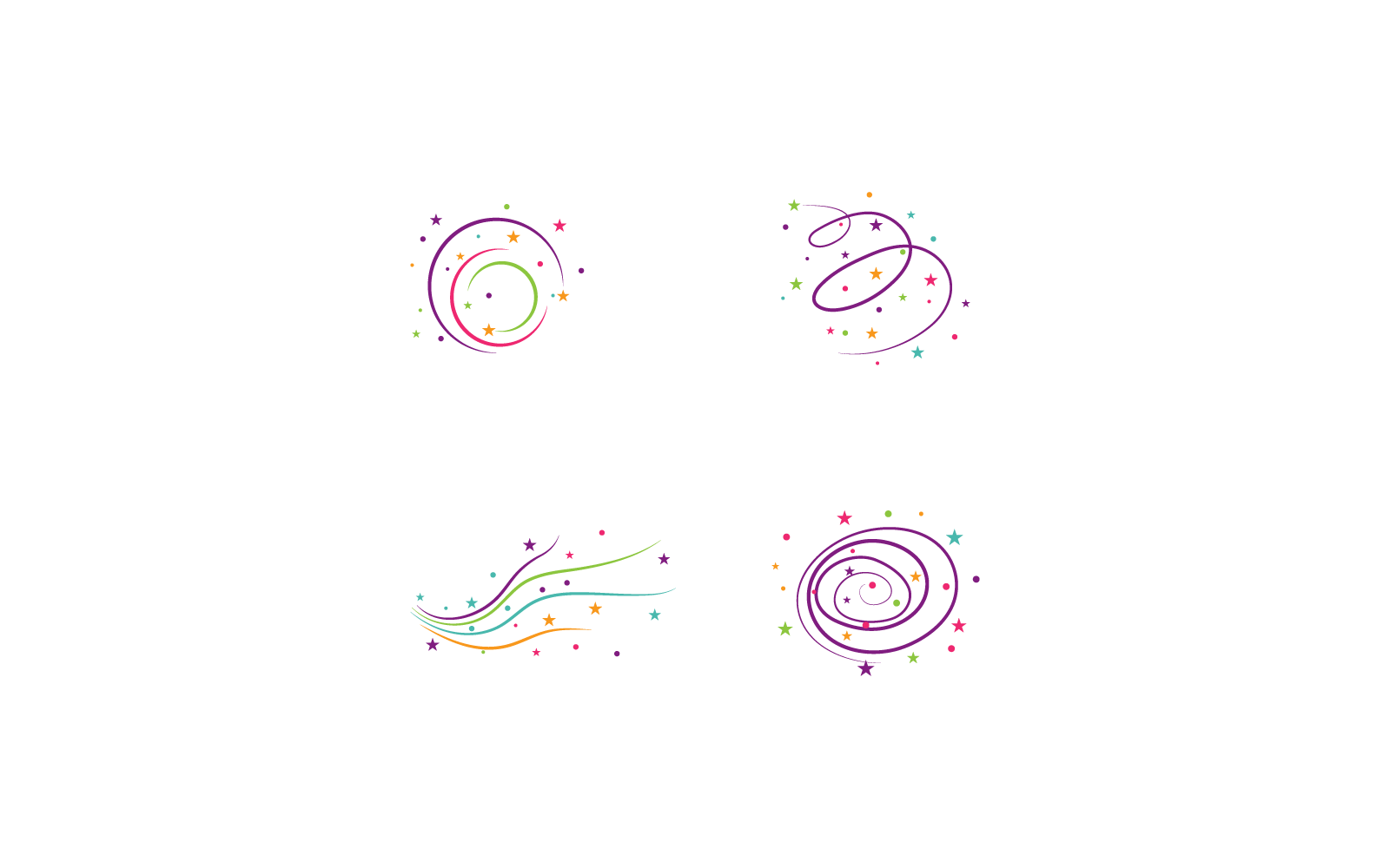 Kreis, magisch, wirbel, logo, vektor, flache, design