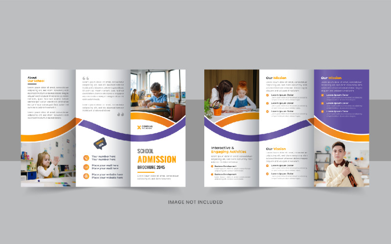 Kids School Admission Trifold Brochure, International school trifold brochure design Corporate Identity