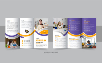 Kids School Admission Trifold Brochure, International school trifold brochure