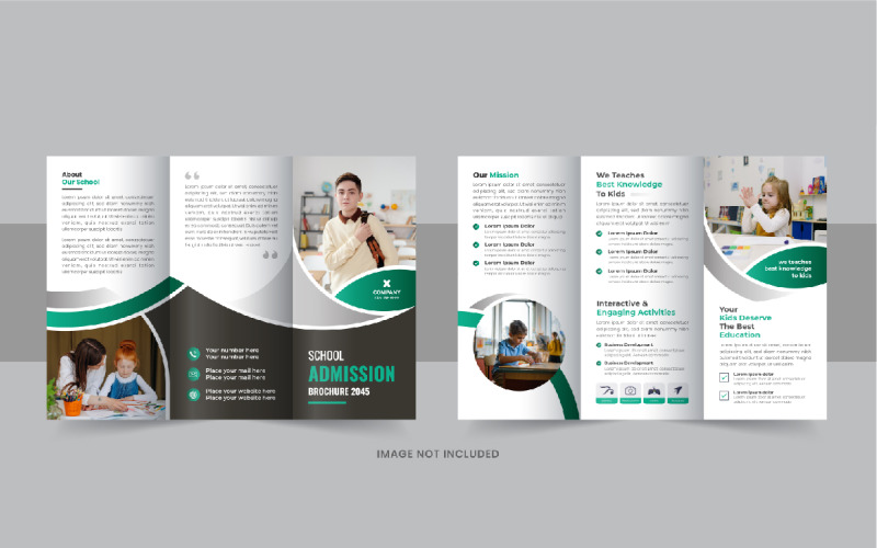 Kids School Admission Trifold Brochure, International school trifold brochure design template Corporate Identity