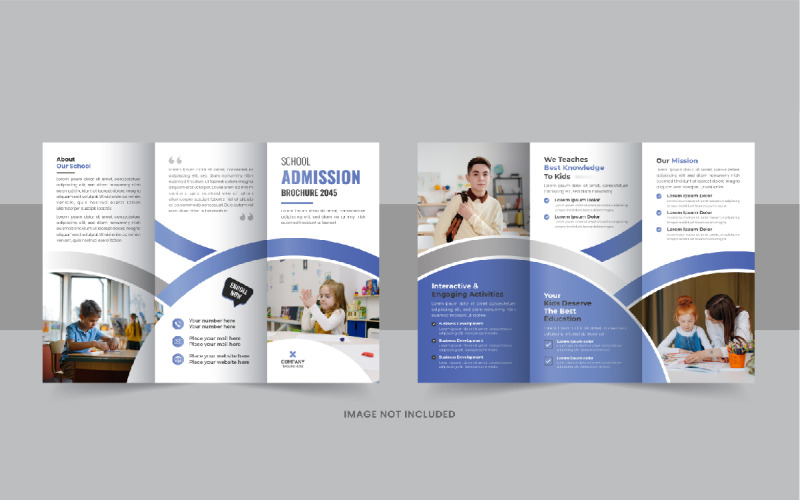 Kids School Admission Trifold Brochure, International school trifold brochure template design Corporate Identity