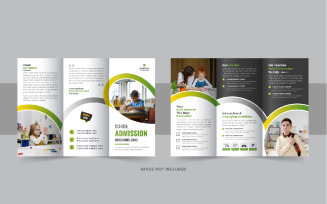 Kids School Admission Trifold Brochure, International school trifold brochure template