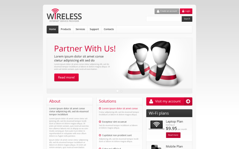 Internet Responsive Website Template