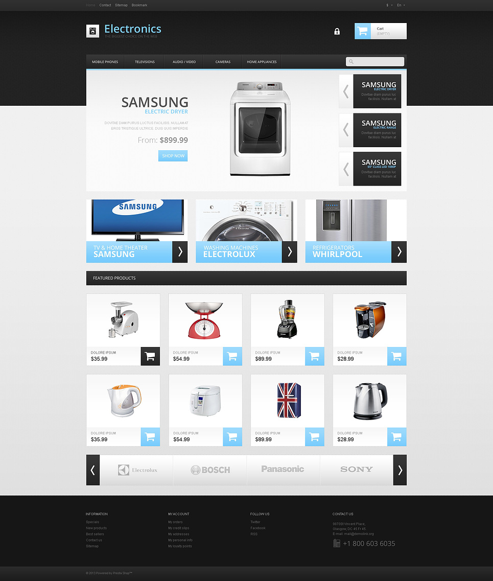 Responsive Electronics Store PrestaShop Theme New Screenshots BIG
