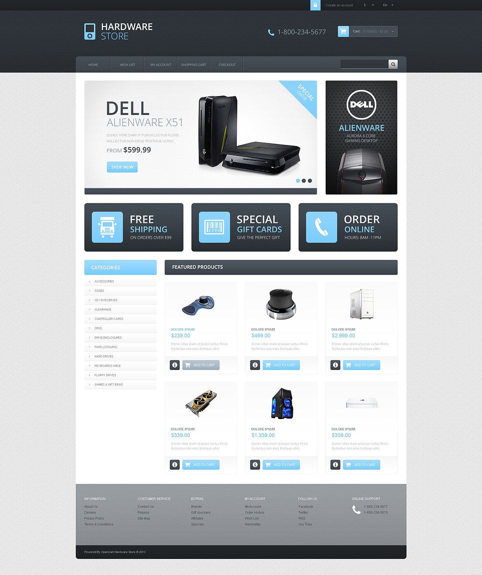 Responsive Hardware Store OpenCart Template New Screenshots BIG