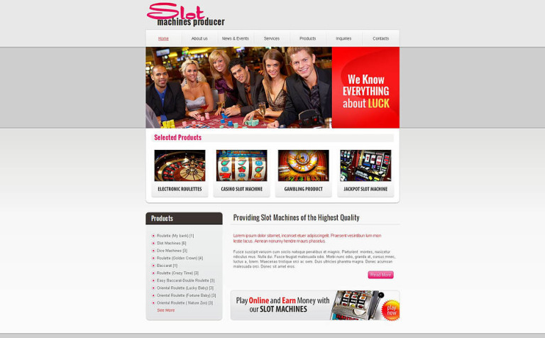 Slot Machines Premium Moto CMS HTML Theme Big Screenshot Slot Machines Moto CMS HTML Template New Screenshots BIG