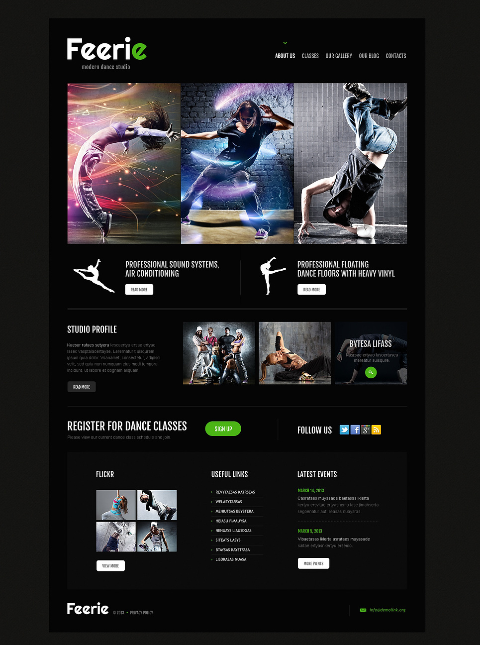 Dance Studio Responsive WordPress Theme New Screenshots BIG