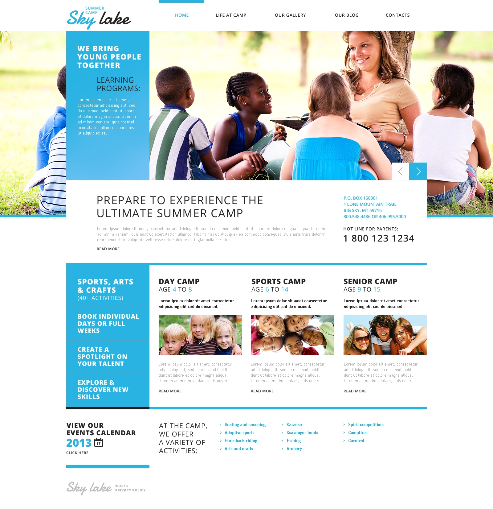 Responsive Happy Summer Camp Wordpress #45829 - Ekran resmi