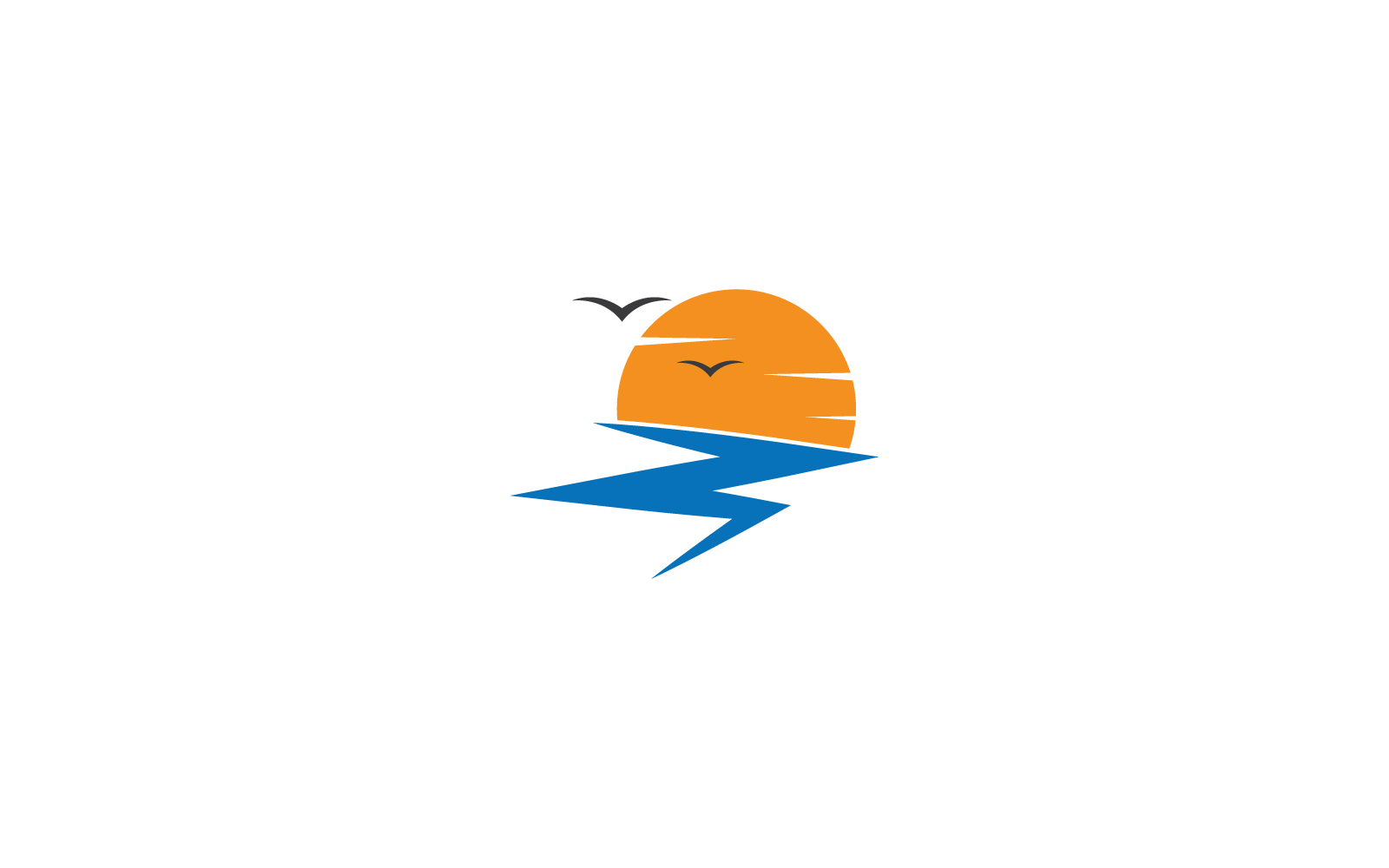 Ilustración del sol logotipo vector diseño plano