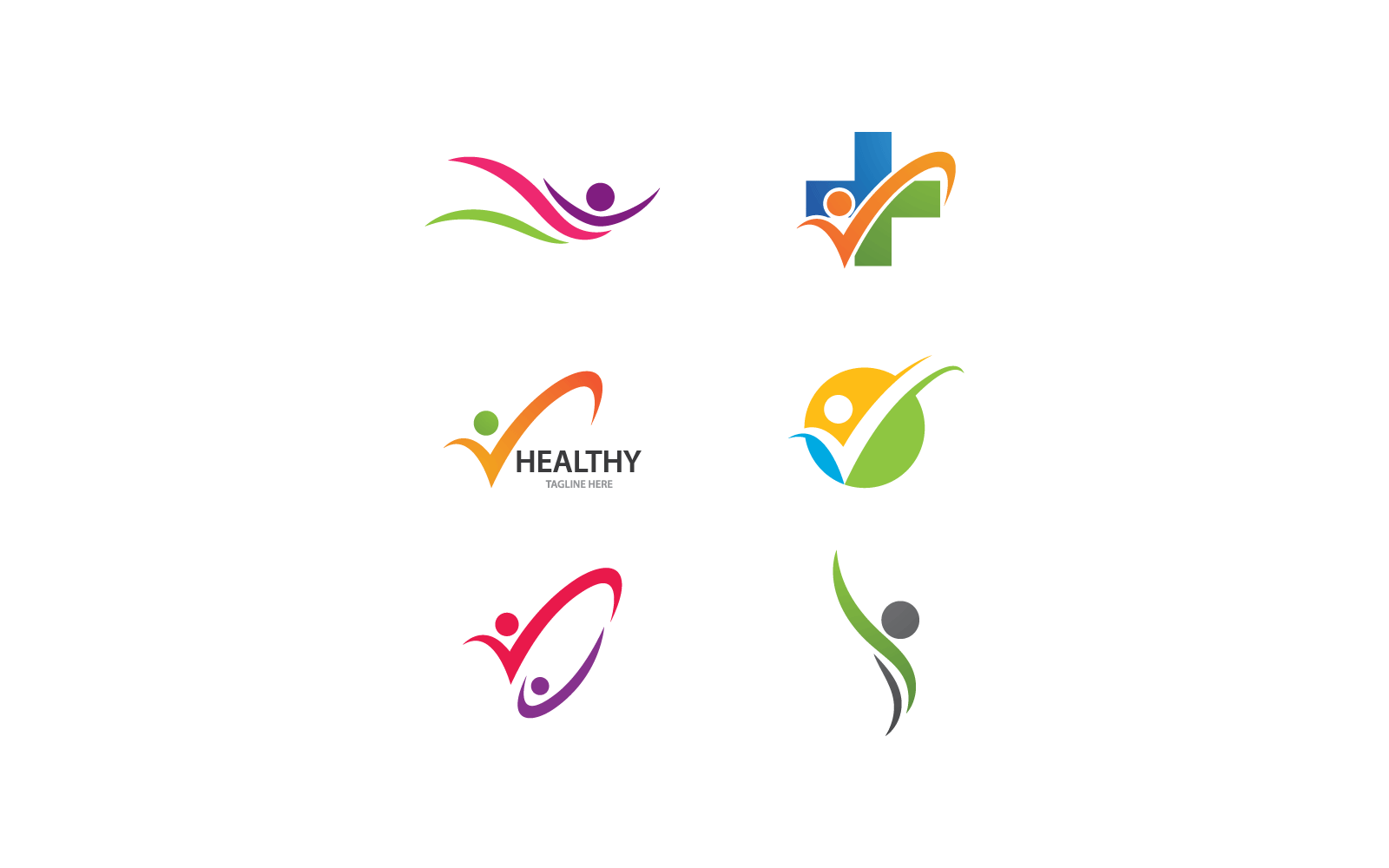 Plantilla de logotipo de diseño de personas de vida sana icono vectorial