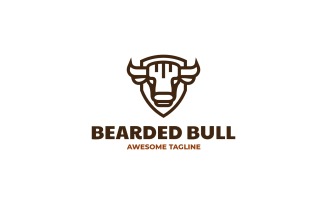 Bearded Bull Line Art Logo