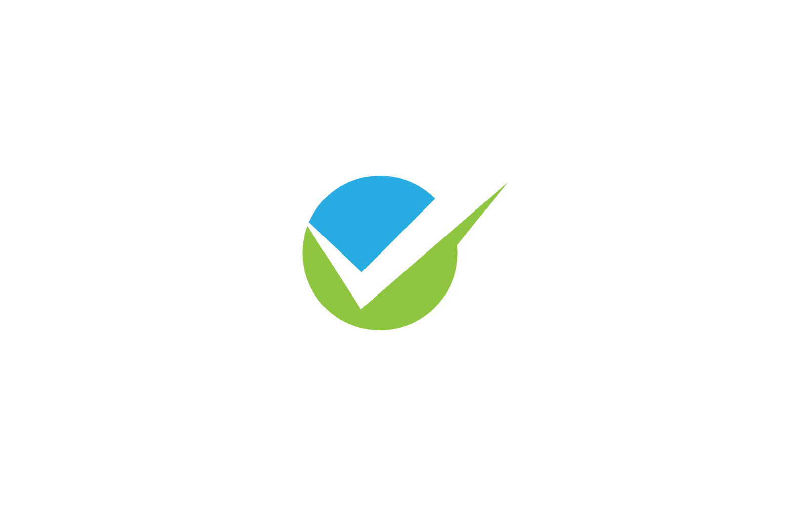 Onay işareti veya V harfi tasarımlı logo şablonu