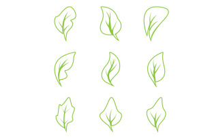 Green eco leaf element logo icon vector template