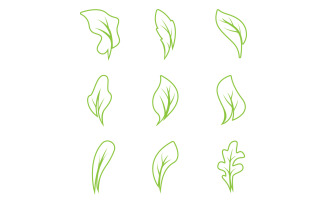 Green leaf tree element logo icon vector template version 18