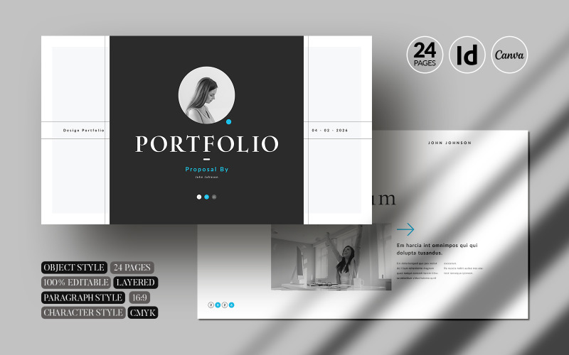 Portfolio Template (InDesign-Canva) Magazine Template