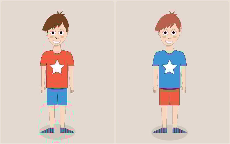 Boy cartoon, schoolboy vector, cute tv cartoon. Vector Graphic