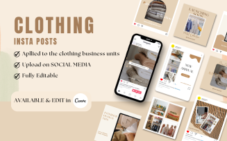 Clothing Instagram Canva Template - 25 Instagram Posts Included