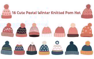 16 Cute Pastel Winter Knitted Pom Hat