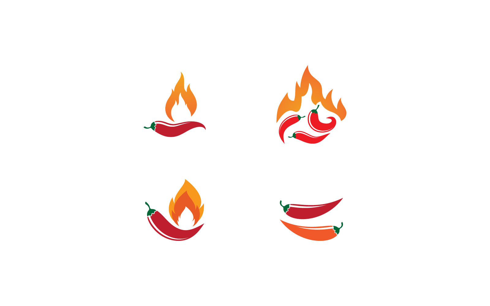 Chili illüstrasyon logo tasarım vektör şablonu
