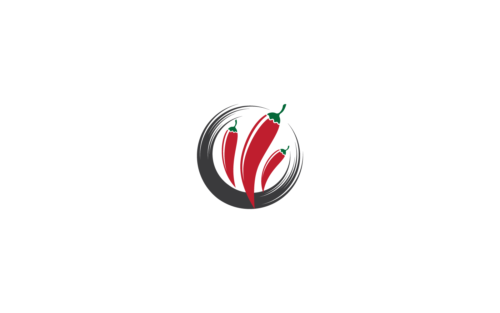 Chili illüstrasyon logosu düz tasarım şablonu