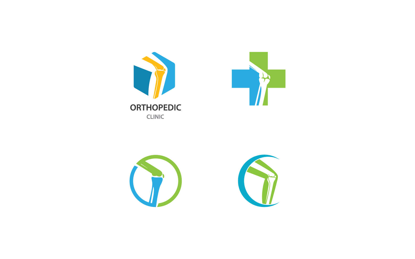 Icono de ilustración de diseño de clínica ortopédica vectorial