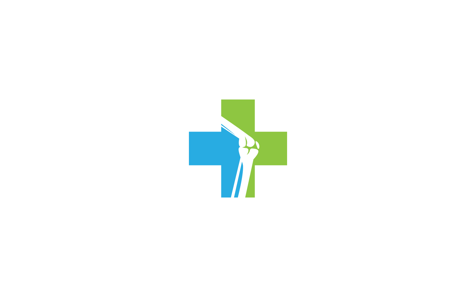 Ilustración del icono vectorial del logotipo de la clínica ortopédica