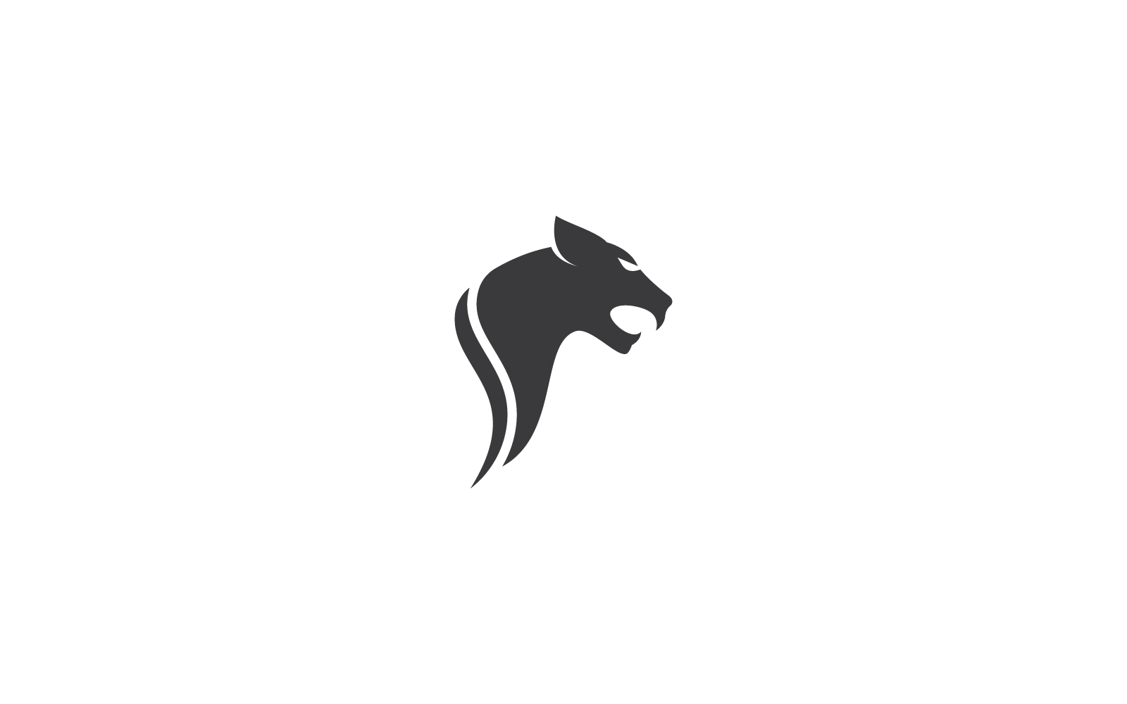 Ilustración vectorial de diseño de logotipo de puma, pantera, tigre o leopardo