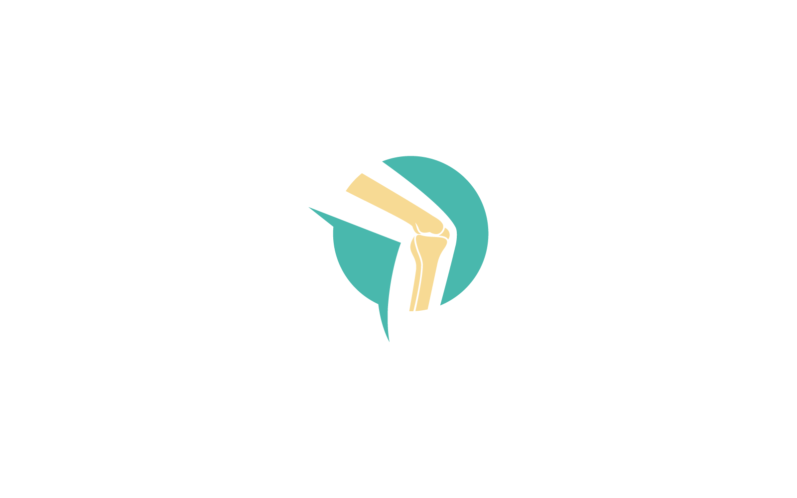 Ilustración vectorial de diseño plano del logotipo de una clínica ortopédica