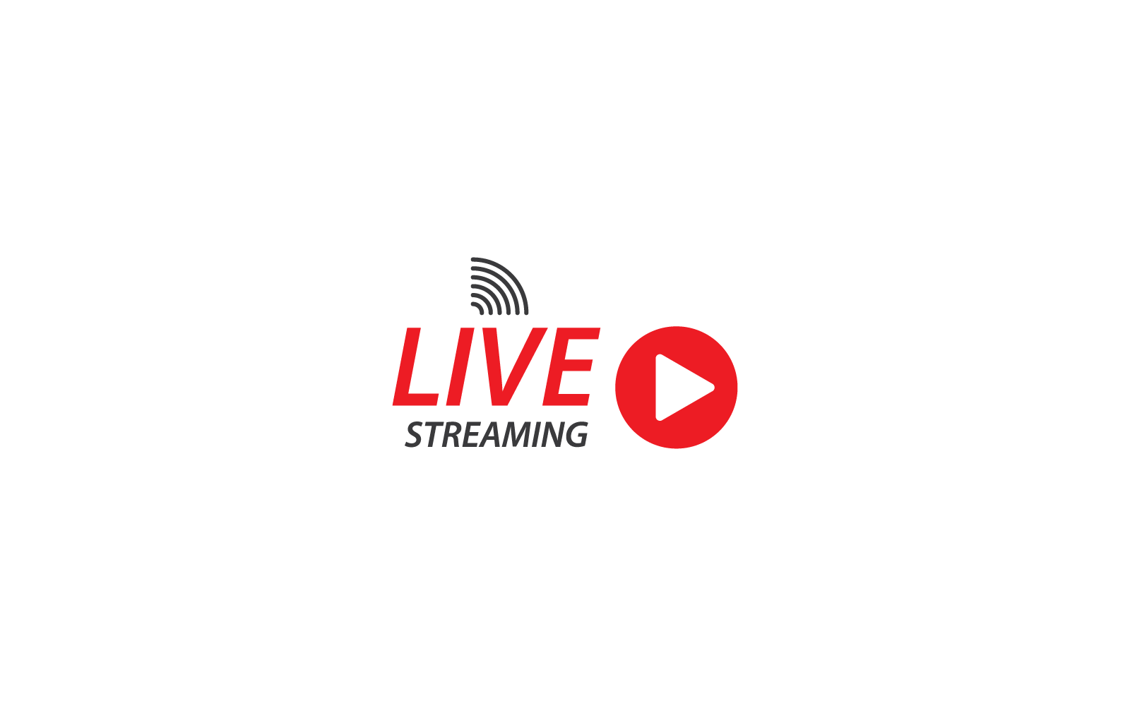 Live streaming play logo illustration icon vector template