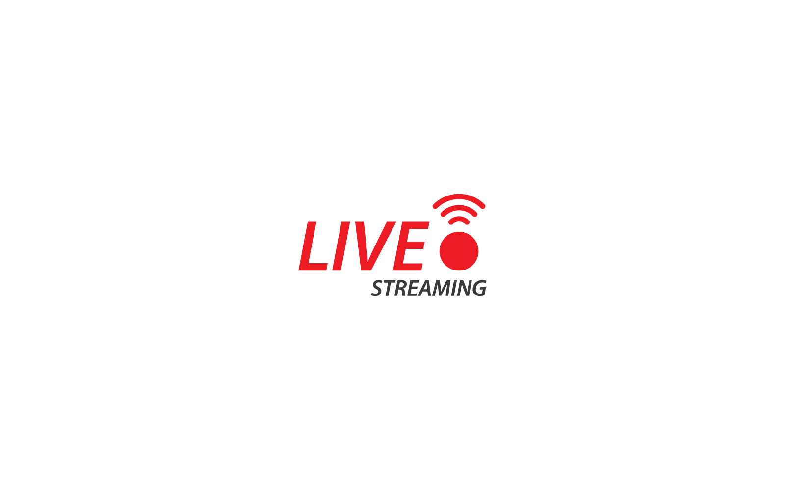 Live-Streaming-Wiedergabe-Logo-Symbol, Vektor-Flachdesign-Vorlage