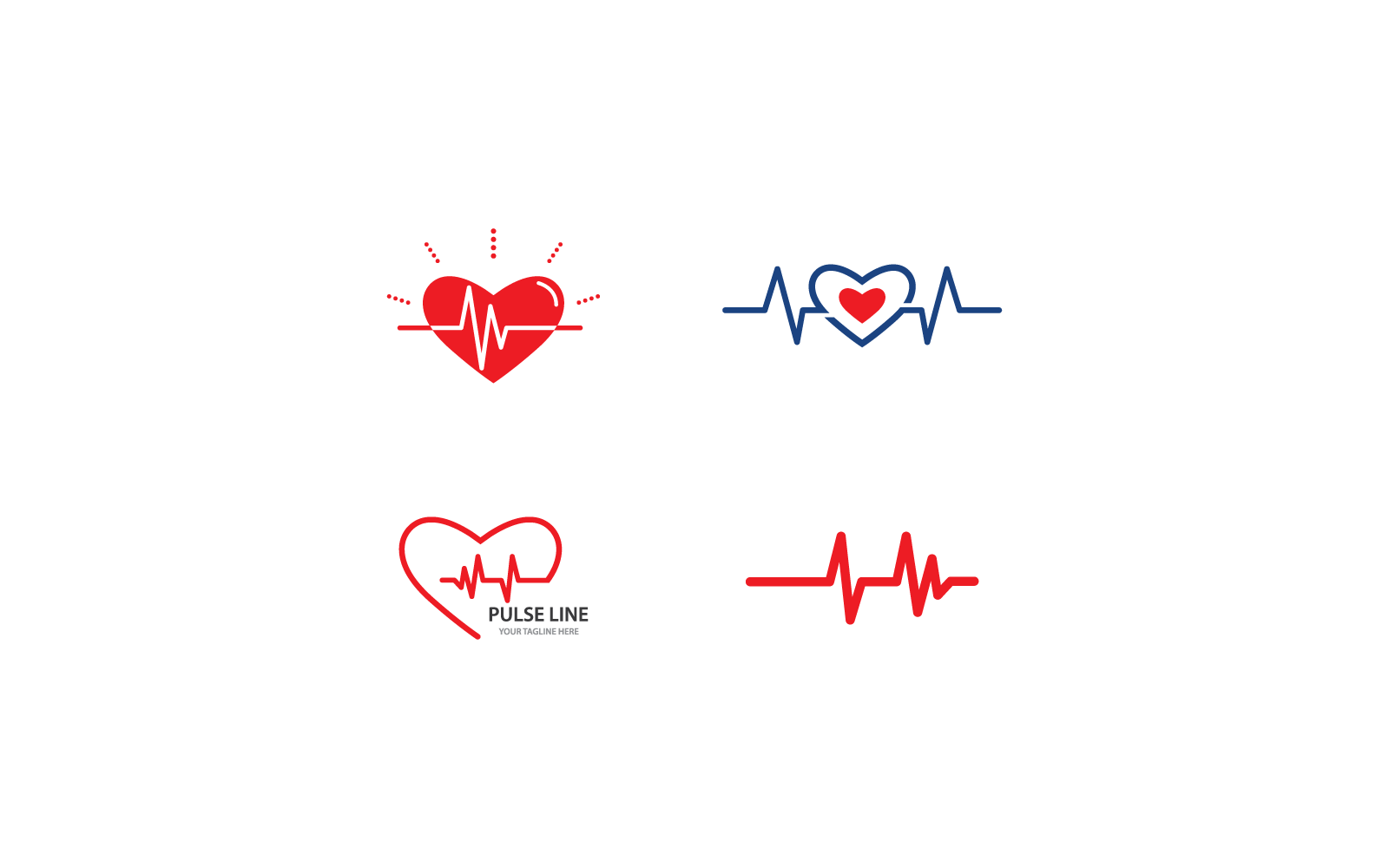 Plantilla de diseño de icono de ilustración de línea de pulso vectorial