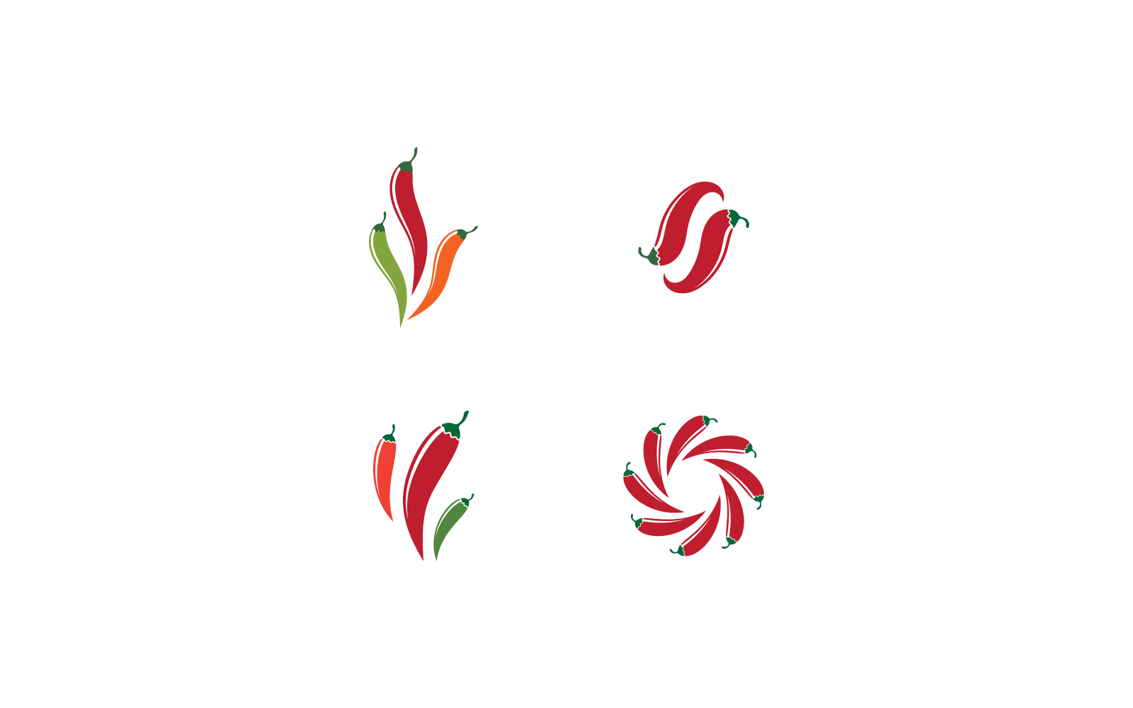 Plantilla de icono de logotipo con ilustración de chile