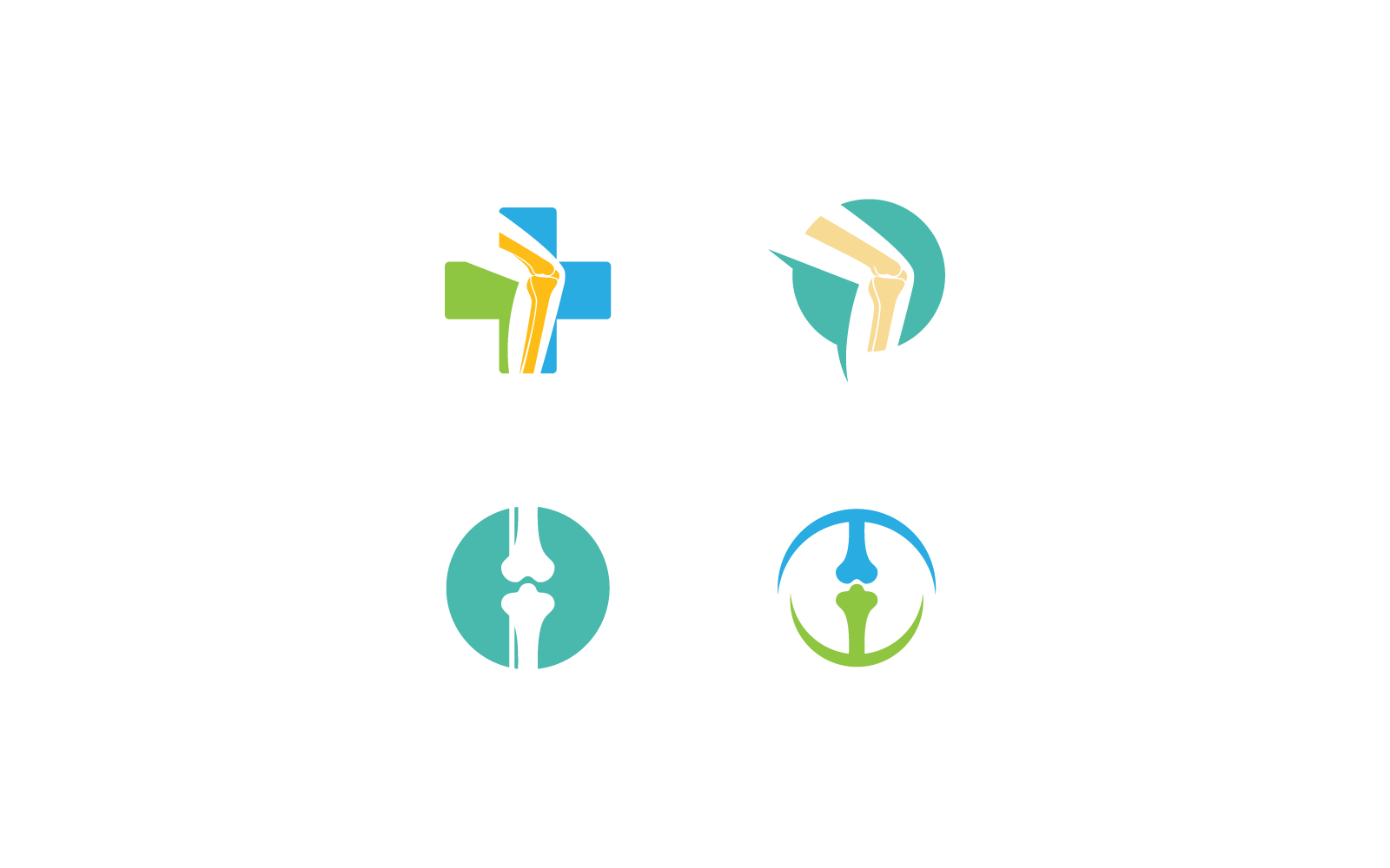 Plantilla de ilustración vectorial de logotipo de clínica ortopédica de diseño plano
