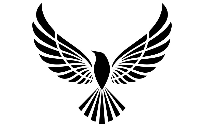 A flying bird silhouette vector art illustration Illustration